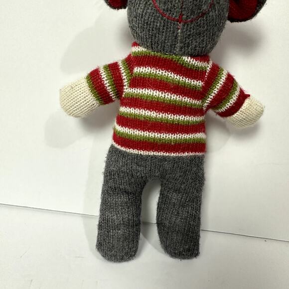 Dan Dee 10" Christmas Mouse Plush Sock Monkey Type Stuffed Animal DanDee - Picture 4 of 9